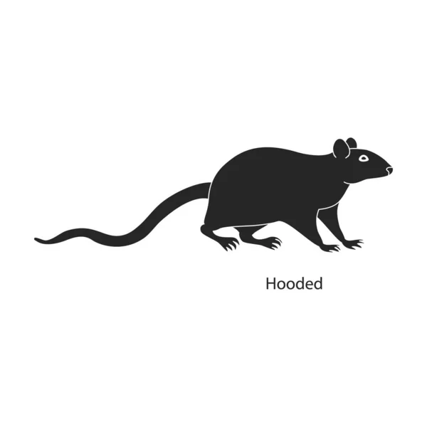 Ratón animal vector icono negro. Rata de ilustración vectorial sobre fondo blanco. Icono de ilustración en negro aislado del ratón y la rata. — Vector de stock