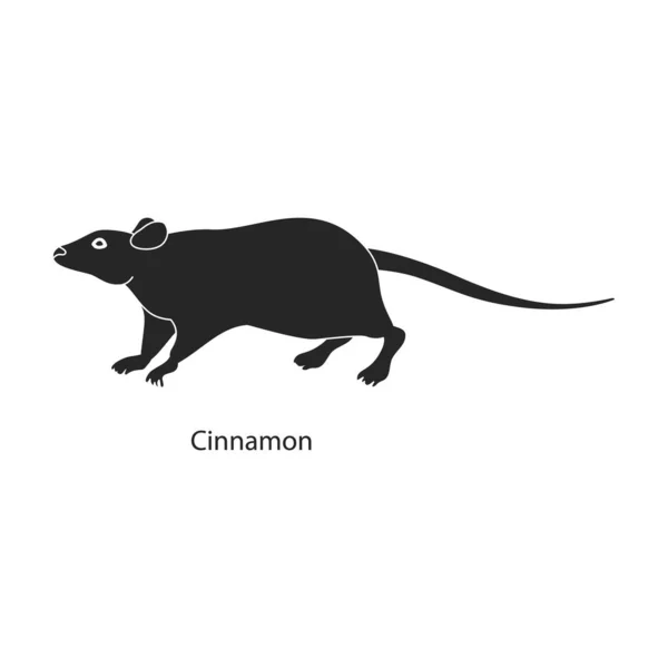 マウス動物ベクターブラックアイコン。白い背景にベクトルイラストラット。マウスとラットの分離された黒のイラストアイコン. — ストックベクタ