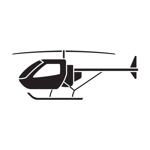 Czarna ikona wektora śmigłowca. Wektor ilustracji helikopter na białym tle. Izolowana czarna ikona ilustracji statku powietrznego. — Wektor stockowy