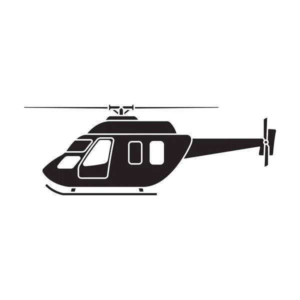 Hélicoptère vecteur icône noire. Hélicoptère d'illustration vectorielle sur fond blanc. Isolée icône d'illustration noire de l'avion. — Image vectorielle