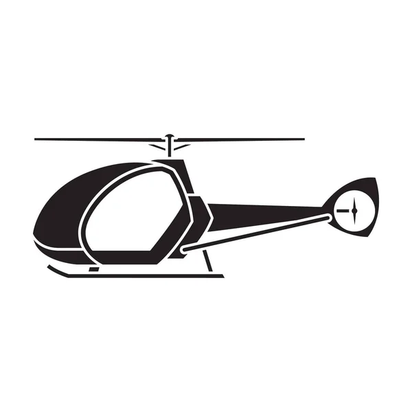 Helikopter-Vektor schwarzes Symbol. Vector Illustration Hubschrauber auf weißem Hintergrund. Isolierte schwarze Abbildung des Flugzeugs. — Stockvektor