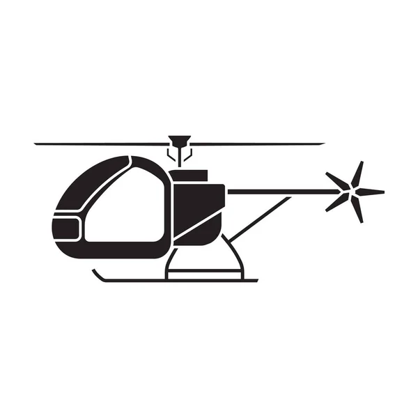 Czarna ikona wektora śmigłowca. Wektor ilustracji helikopter na białym tle. Izolowana czarna ikona ilustracji statku powietrznego. — Wektor stockowy