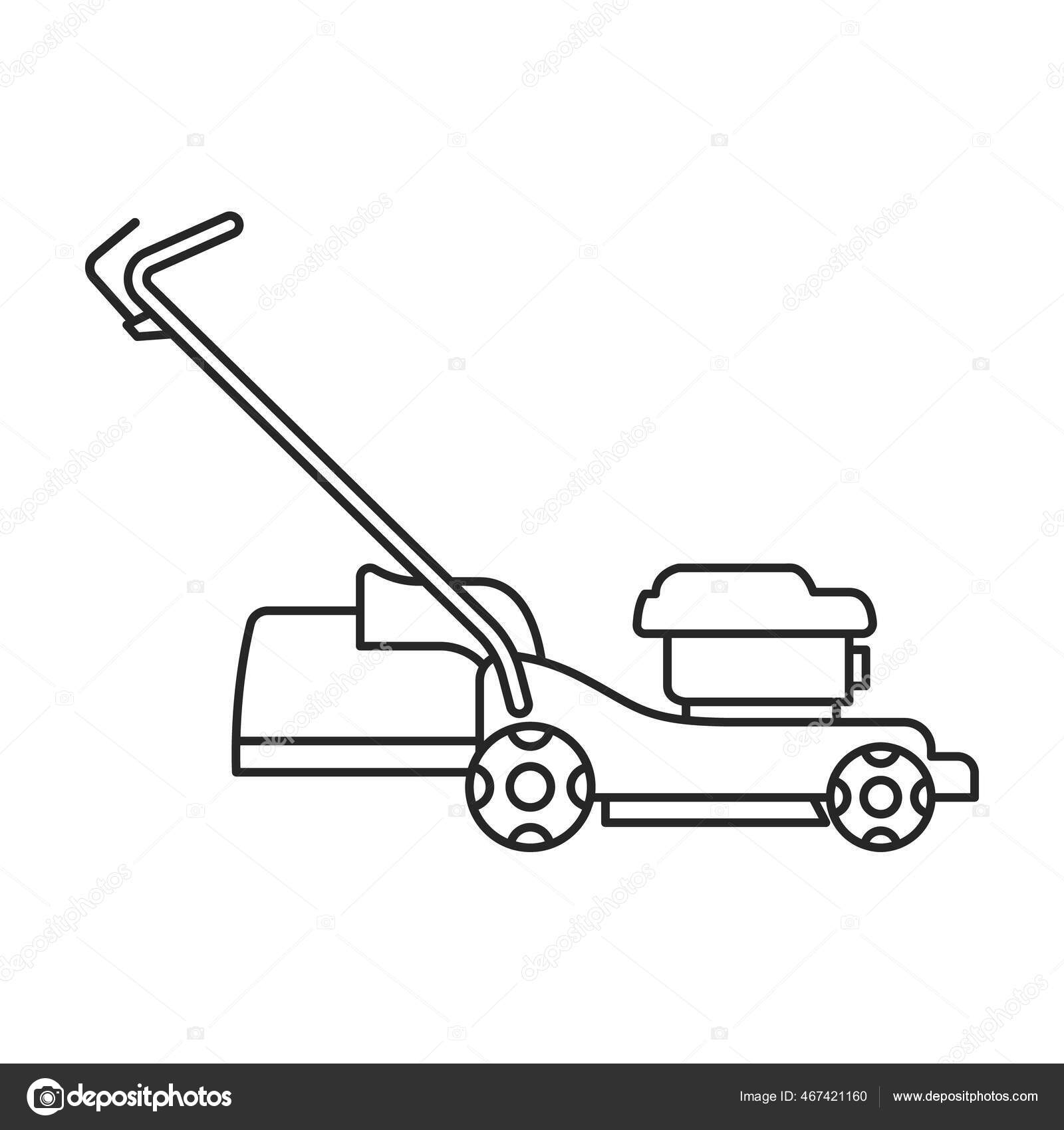 Lawn Mower Cartoon Black And White