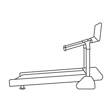 Treadmill vector outline icon. Vector illustration gum machine on white background. Isolated outline illustration icon of treadmill, .