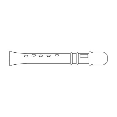 Flute vector outline icon. Vector illustration music instrument on white background. Isolated outline illustration icon of flute.