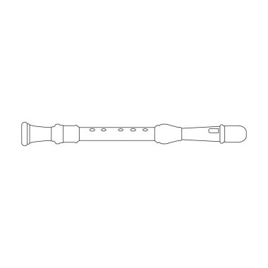 Flute vector outline icon. Vector illustration music instrument on white background. Isolated outline illustration icon of flute.