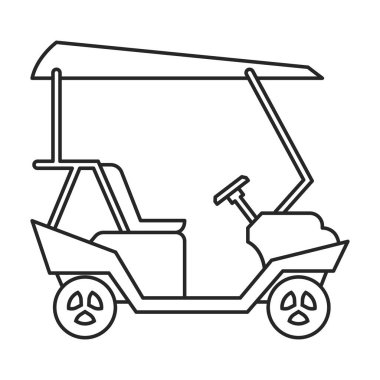 Golf cart vector outline icon. Vector illustration buggy car on white background. Isolated outline illustration icon of golf cart .