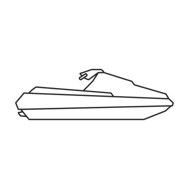 Jet ski vector outline icon. Vector illustration jetski on white background. Isolated outline illustration icon of jet ski .