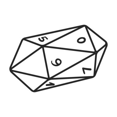 Dice vector outline icon. Vector illustration cube game on white background. Isolated outline illustration icon of dice .