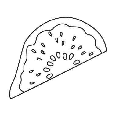 Fig vector outline icon. Vector illustration slice fruit on white background. Isolated outline illustration icon of fig.