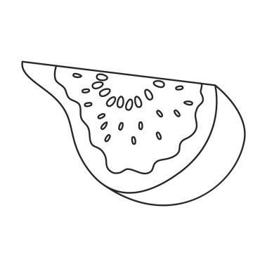 Fig vector outline icon. Vector illustration slice fruit on white background. Isolated outline illustration icon of fig.