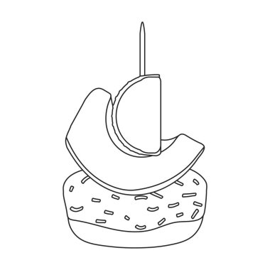 Canape vector outline icon. Vector illustration food appetizer on white background. Isolated outline illustration icon of canape .