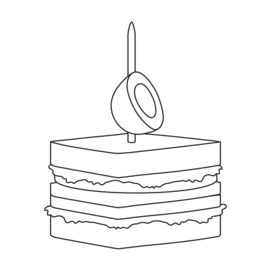 Canape vector outline icon. Vector illustration food appetizer on white background. Isolated outline illustration icon of canape .