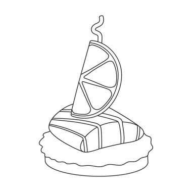 Canape vector outline icon. Vector illustration food appetizer on white background. Isolated outline illustration icon of canape .