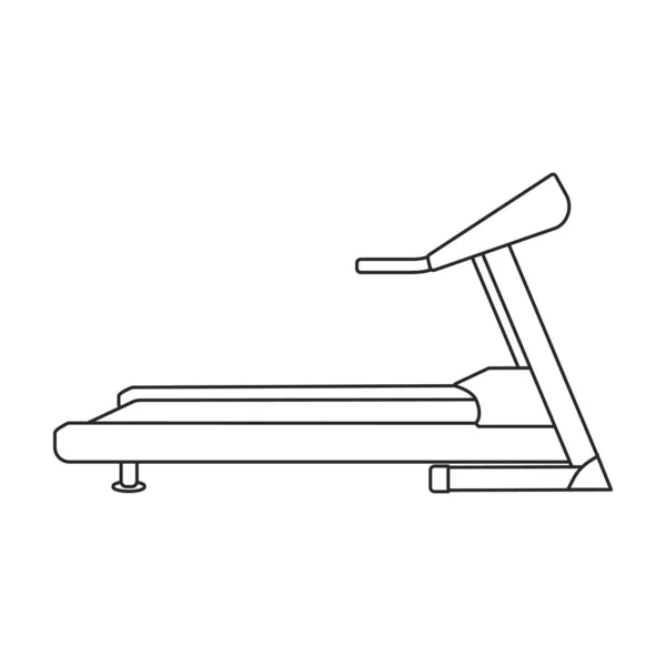 Treadmill vector outline icon. Máquina de chicle de ilustración vectorial sobre fondo blanco. Icono de ilustración de esquema aislado de la cinta de correr, . — Archivo Imágenes Vectoriales