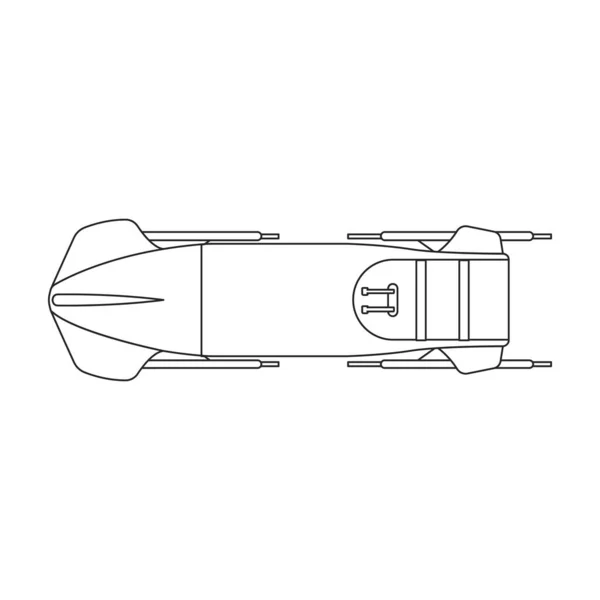 Bobsled vector outline icon. Vector illustration bobsleigh on white background. Isolated outline illustration icon of bobsled. —  Vetores de Stock
