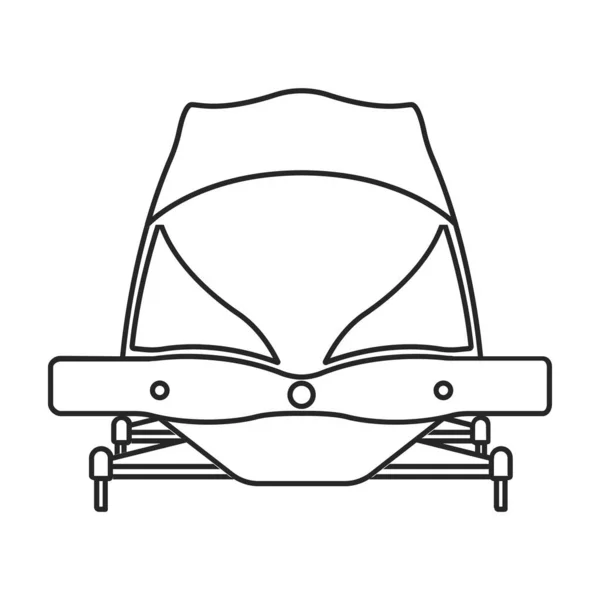 Иконка контура вектора. Векторная иллюстрация бобслей на белом фоне. Изолированная иконка бобслея. — стоковый вектор
