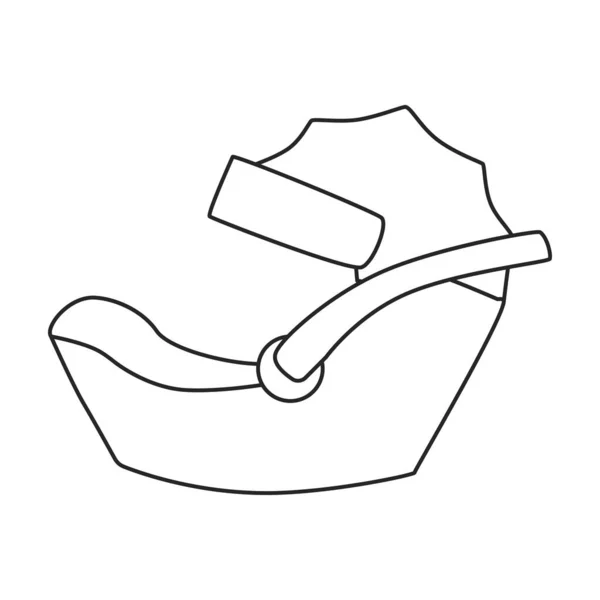 Auto-Kindersitze Vektor-Umriss-Symbol. Vektor-Illustration auf weißem Hintergrund der Babyschale. Isolierte Umrisse illustrieren Ikone der Auto-Kindersitze . — Stockvektor