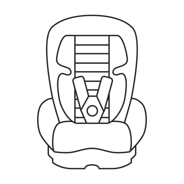 Car child seats vector outline icon. Vector illustration on baby seat white background. Isolated outline illustration icon of car child seats . — Vetor de Stock