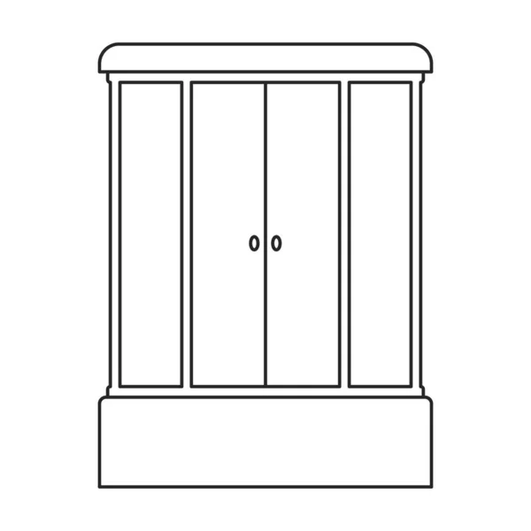 Shower vector outline icon. Vector illustration shower on white background. Isolated outline illustration icon of cabin bathroom. — Vettoriale Stock