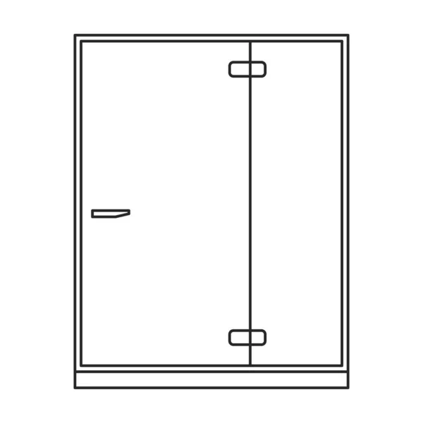 Duschvektorumrisssymbol. Vektorillustration Dusche auf weißem Hintergrund. Isolierte Umrisse illustrieren das Symbol des Kabinenbadezimmers. — Stockvektor