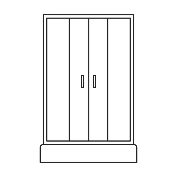 Shower vector outline icon. Vector illustration shower on white background. Isolated outline illustration icon of cabin bathroom. — Image vectorielle