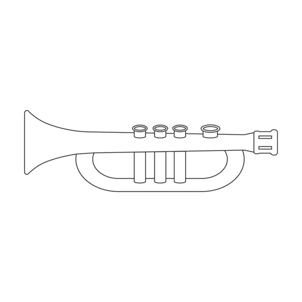 Icono del contorno del vector de flauta. Instrumento musical de ilustración vectorial sobre fondo blanco. Icono de ilustración de esquema aislado de flauta. — Vector de stock