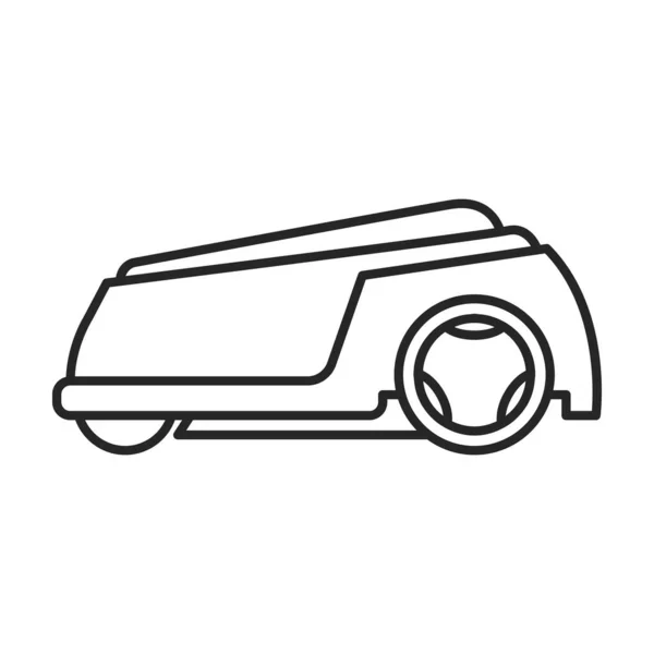Lawn mower vector outline icon. Vector illustration lawnmower on white background. Isolated outline illustration icon of lawn mower . — Vetor de Stock