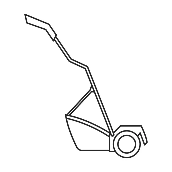 Lawn mower vector outline icon. Vector illustration lawnmower on white background. Isolated outline illustration icon of lawn mower . — Image vectorielle