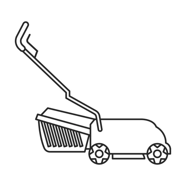 Lawn mower vector outline icon. Vector illustration lawnmower on white background. Isolated outline illustration icon of lawn mower . — Stockvector