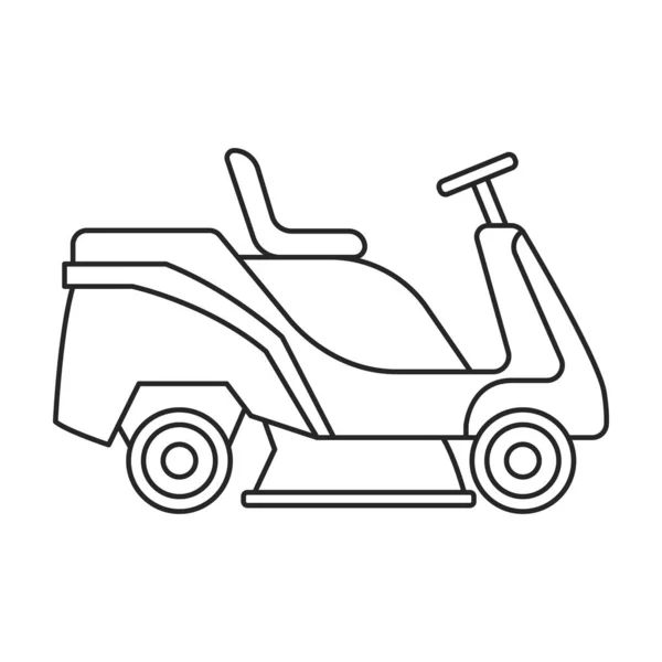 Lawn mower vector outline icon. Vector illustration lawnmower on white background. Isolated outline illustration icon of lawn mower . — Stockvector