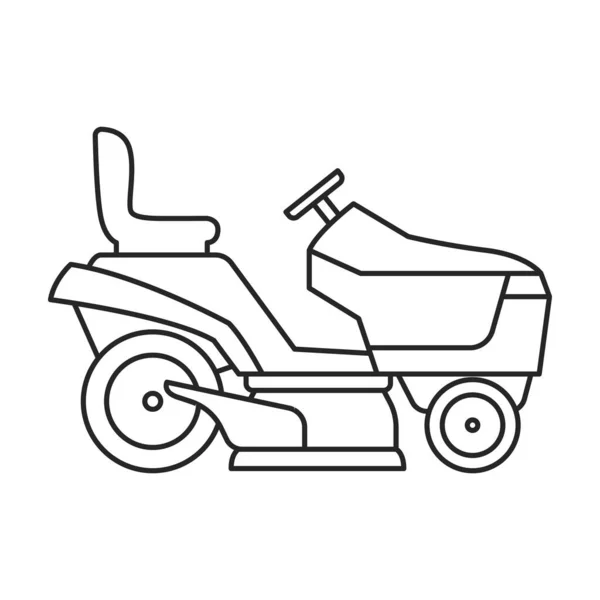 Lawn mower vector outline icon. Vector illustration lawnmower on white background. Isolated outline illustration icon of lawn mower . — Stock Vector