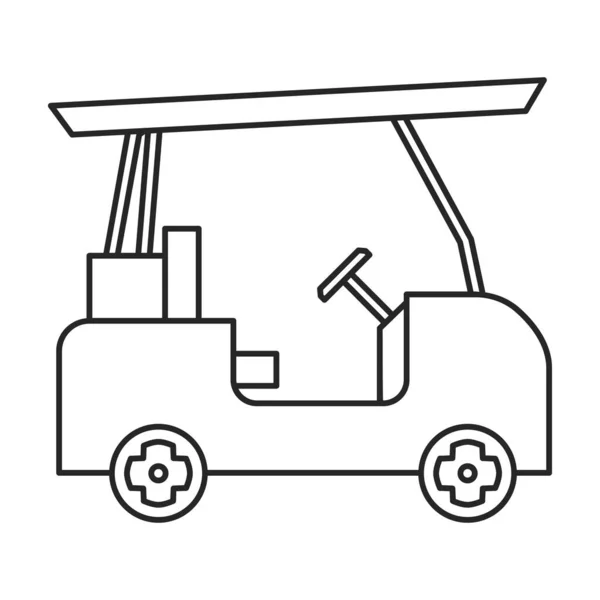 Icono del contorno del vector del carrito de golf. Ilustración vectorial coche buggy sobre fondo blanco. Icono de ilustración de esquema aislado de carrito de golf . — Archivo Imágenes Vectoriales