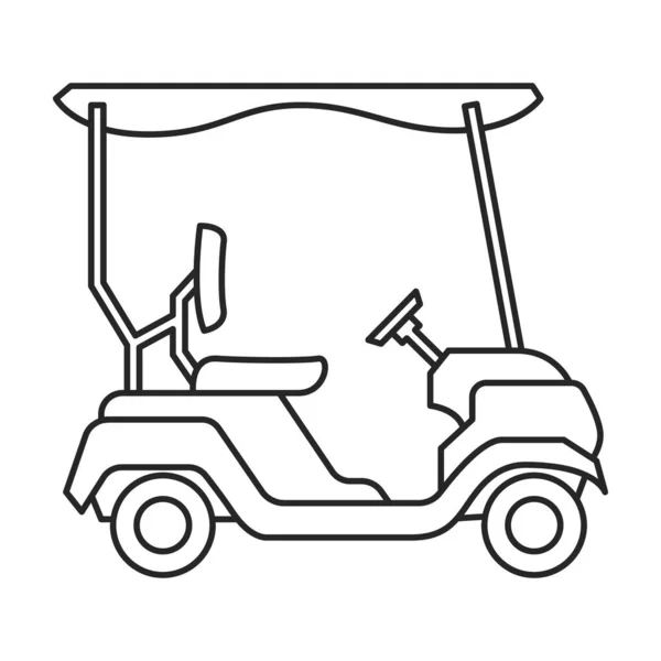 高尔夫球车矢量轮廓图标.白色背景上的矢量插画车.高尔夫球车的孤立轮廓图解图标 . — 图库矢量图片