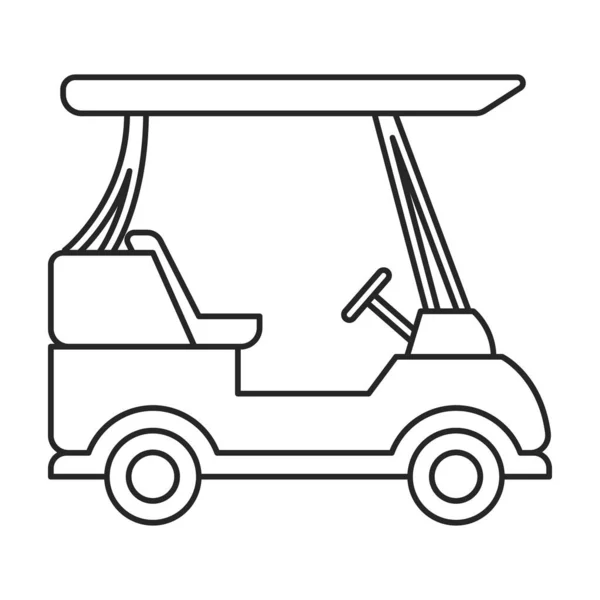 Golf Cart Vektor Outline-Symbol. Vector Illustration Buggy Auto auf weißem Hintergrund. Vereinzelte Umrisse illustrieren Ikone des Golfwagens . — Stockvektor