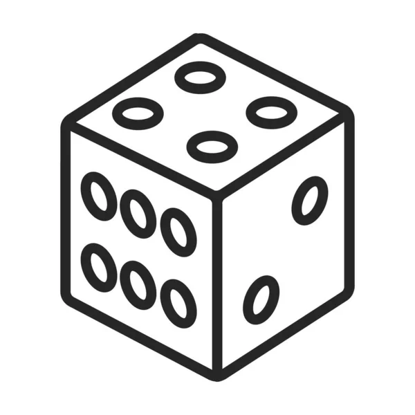 Dice vector outline icon. Vector illustration cube game on white background. Isolated outline illustration icon of dice . — Image vectorielle