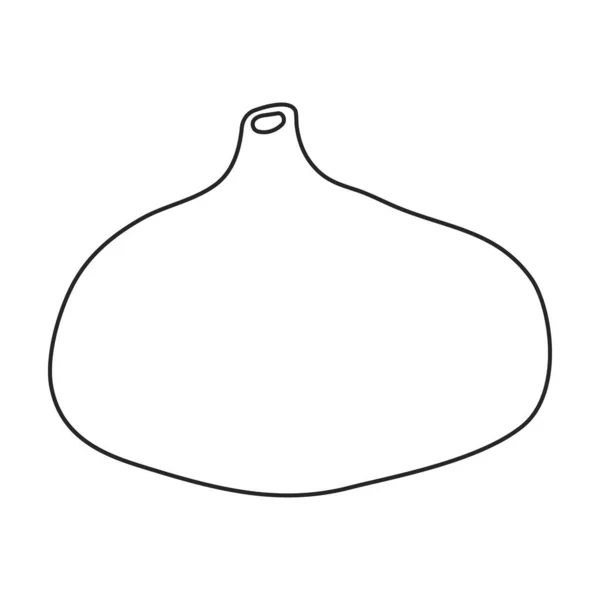Fig vector outline icon. Vector illustration slice fruit on white background. Isolated outline illustration icon of fig. — Stockový vektor