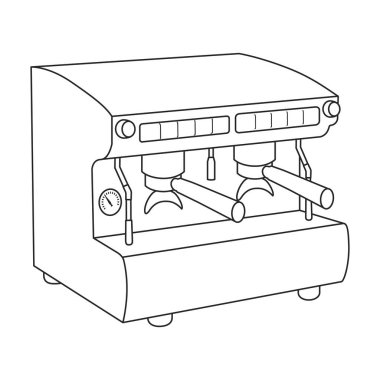 Coffee machine vector outline icon. Vector illustration maker on white background. Isolated outline illustration icon of coffee machine .
