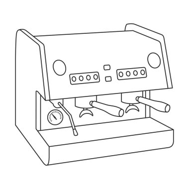 Coffee machine vector outline icon. Vector illustration maker on white background. Isolated outline illustration icon of coffee machine .