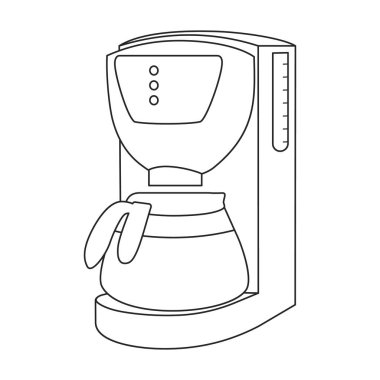 Coffee machine vector outline icon. Vector illustration maker on white background. Isolated outline illustration icon of coffee machine .