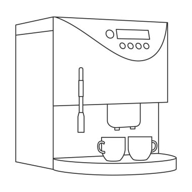 Coffee machine vector outline icon. Vector illustration maker on white background. Isolated outline illustration icon of coffee machine .