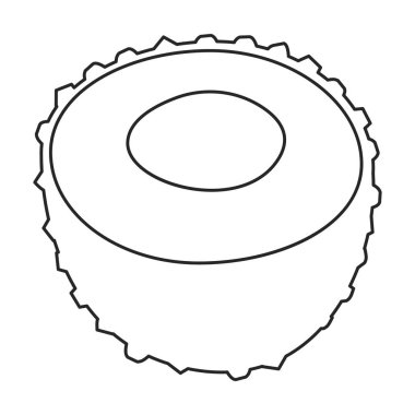 Lychee vector outline icon. Vector illustration litchi on white background. Isolated outline illustration icon of lychee .