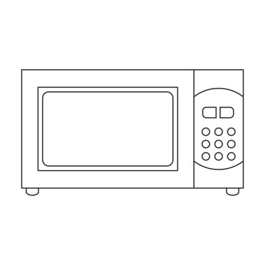 Microwave vector outline icon. Vector illustration oven kitchen on white background. Isolated outline illustration icon of microwave .