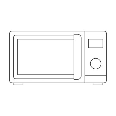 Microwave vector outline icon. Vector illustration oven kitchen on white background. Isolated outline illustration icon of microwave .