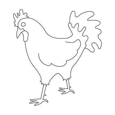 Cock vector outline icon. Vector illustration rooster on white background. Isolated outline illustration icon of cock.