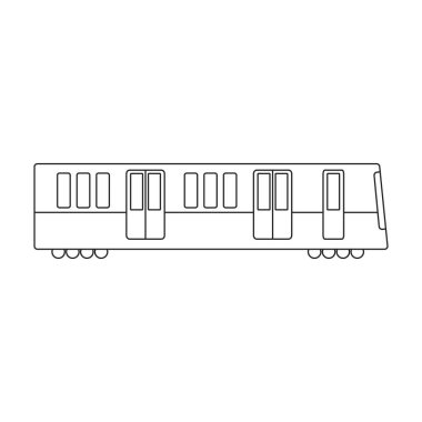 Subway vector outline icon. Vector illustration cargo on white background. Isolated outline illustration icon of subway.