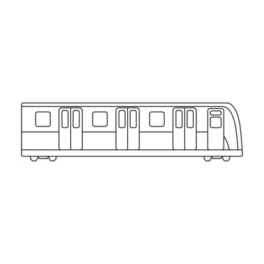 Subway vector outline icon. Vector illustration cargo on white background. Isolated outline illustration icon of subway.