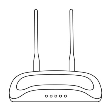 Router wifi vector outline icon. Vector illustration router wireless on white background. Isolated outline illustration icon of wireless wifi.