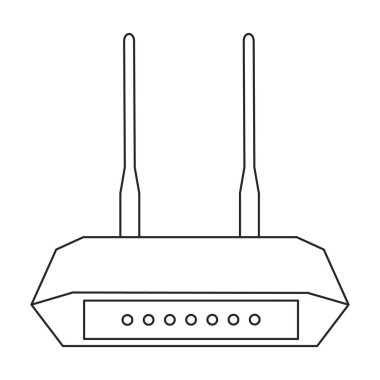 Router wifi vector outline icon. Vector illustration router wireless on white background. Isolated outline illustration icon of wireless wifi.