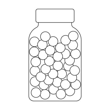 Oil fish vector outline icon. Vector illustration omega acids on white background. Isolated outline illustration icon of oil fish.